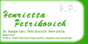 henrietta petrikovich business card